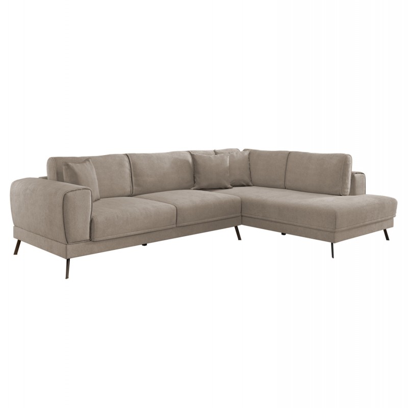 ΚΑΝΑΠΕΣ ΚΡΕΒΑΤΙ ΔΕΞΙΑ ΓΩΝΙΑ ZENORA HM3337.03R ΜΠΕΖ ΥΦΑΣΜΑ 304x212x80Υεκ