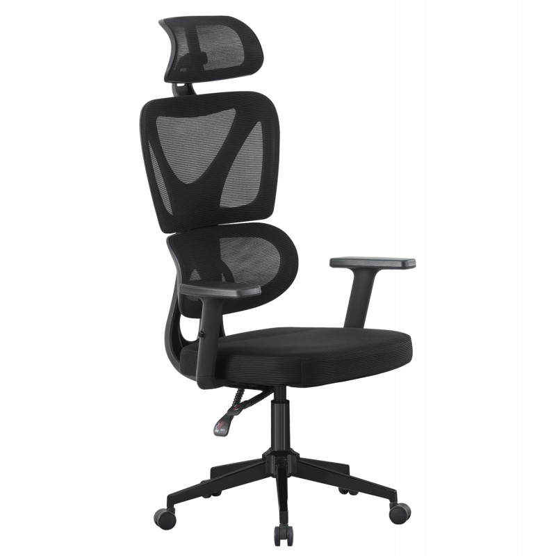 ΚΑΡΕΚΛΑ ΓΡΑΦΕΙΟΥ NOVAR HM1218.01 ΜΑΥΡO MESH--ΒΑΣΗ PP 51x49x121-129Υεκ