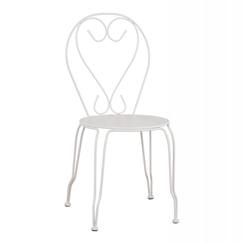 ΚΑΡΕΚΛΑ ΜΕΤΑΛΛΙΚΗ AMORE ΛΕΥΚΗ 42x48x90 εκ. HM5007.12