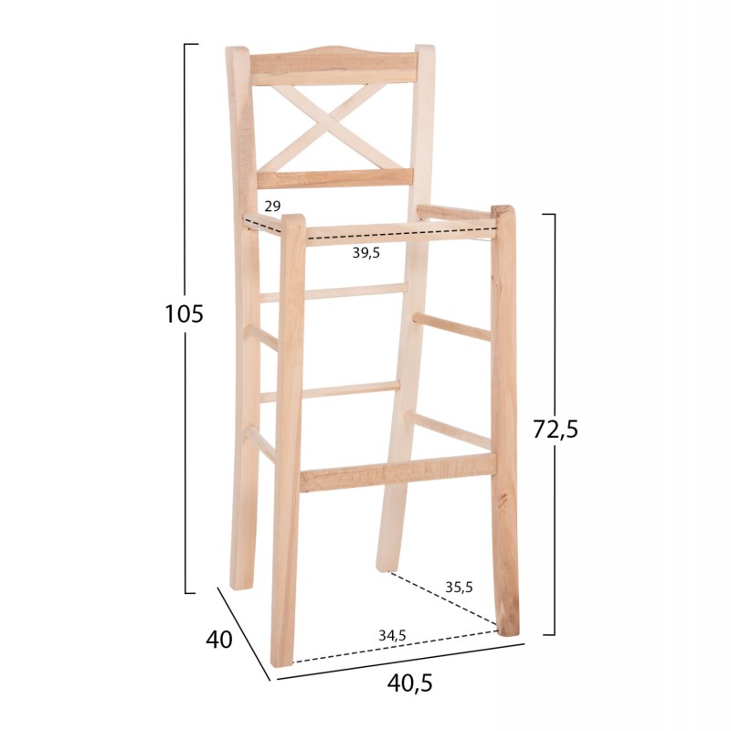 ΣΚΑΜΠΟ ΜΠΑΡ LUCIUS HM5586.02 ΞΥΛΟ ΟΞΙΑΣ ΕΜΠΟΤΙΣΜΟΥ ΑΒΑΦΟ 40,5x40x105Υεκ.ΣΚΕΛΕΤΟΣ