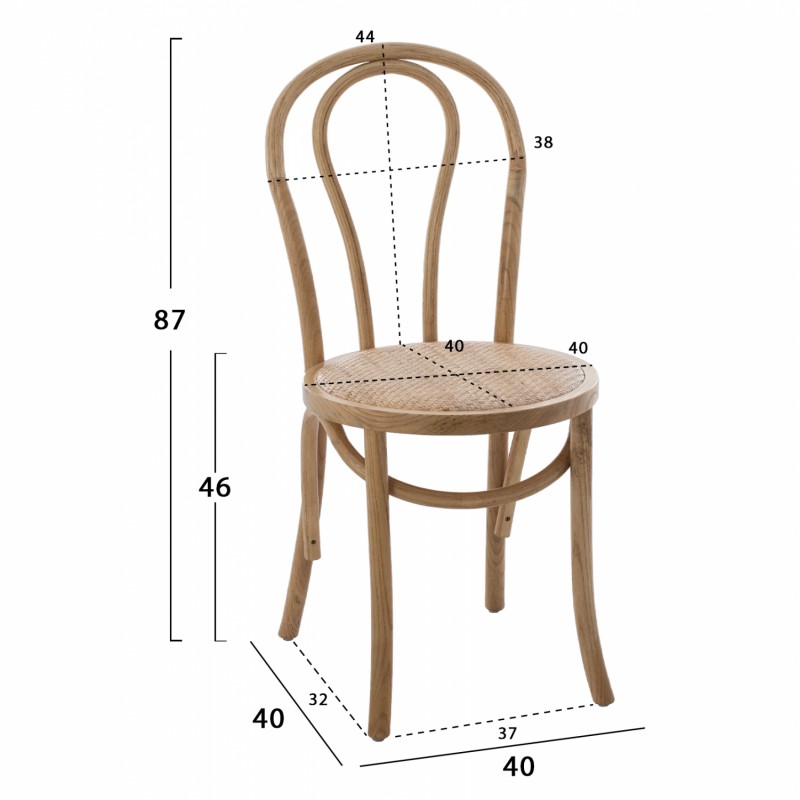 ΞΥΛΙΝΗ ΚΑΡΕΚΛΑ MONTREAL ΤΥΠΟΥ ΒΙΕΝΝΗΣ HM8914.05 ΑΠΟ ΞΥΛΟ ΟΞΙΑΣ ΣΕ ΧΡΩΜΑ DARK HONEY