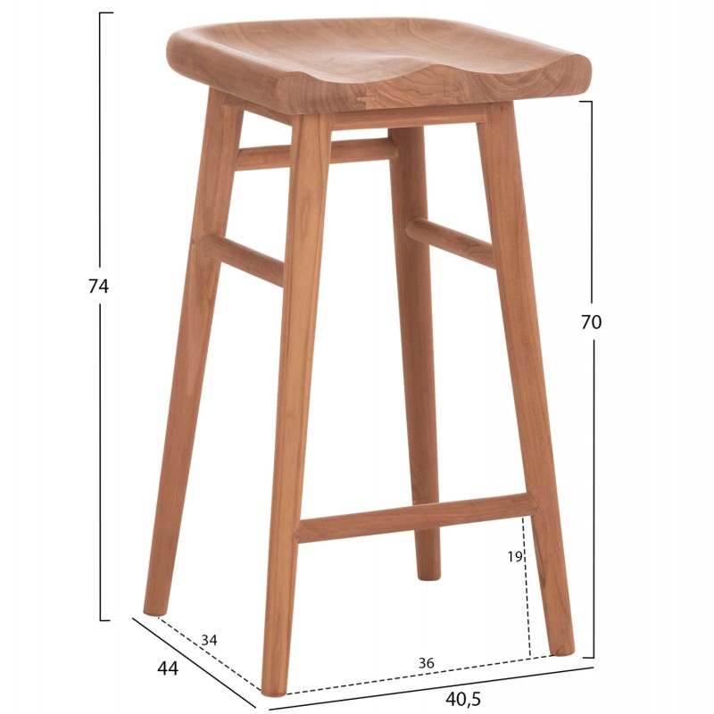 ΣΚΑΜΠΟ ΜΠΑΡ BOLMAR HM18108 ΞΥΛΟ ΤΕΑΚ ΣΕ ΦΥΣΙΚΟ 40.5x44x74Υεκ.