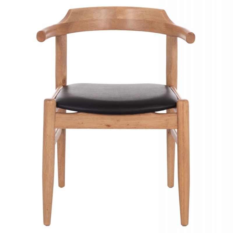 ΠΟΛΥΘΡΟΝΑ CERSEI HM9946.01 RUBBERWOOD ΣΕ LIGHT OAK & PU ΣΕ ΜΑΥΡΟ 57x53x72Υεκ