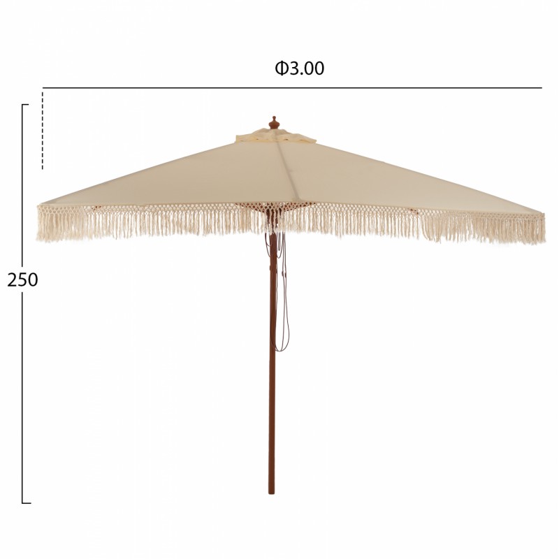 ΟΜΠΡΕΛΑ ΕΠΑΓΓΕΛΜΑΤΙΚΗ WAGNER ΜΑΚΡΑΜΕ ΚΡΟΣΙ ΜΠΕΖ ΜΕ ΞΥΛΙΝΟ ΣΚΕΛΕΤΟ 3X3X2.50Υm HM5778.01