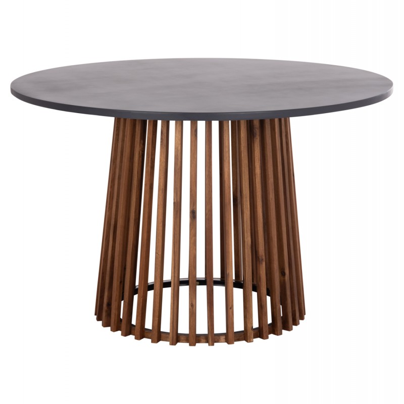 ΤΡΑΠΕΖΙ ΣΤΡΟΓΓΥΛΟ ΕΞ.ΧΩΡΟΥ CRISTOBAL HM6235 ΞΥΛΟ ΑΚΑΚΙΑΣ-CEMENT TOP Φ120x77Υεκ