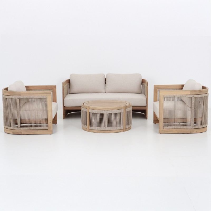 ΣΕΤ ΣΑΛΟΝΙ ΕΞ.ΧΩΡΟΥ 4ΤΜΧ ΣΕΙΡΑ ODYSSEY SM6264 ΞΥΛΟ ΑΚΑΚΙΑΣ-ΣΧΟΙΝΙ-ΜΠΕΖ ΥΦΑΣΜΑ