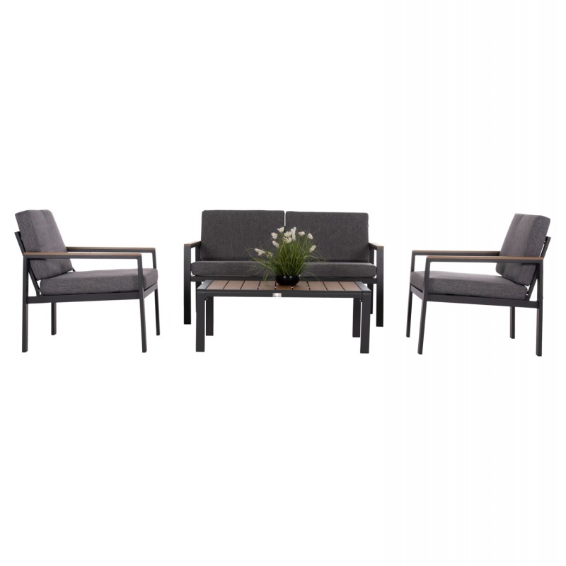 ΣΕΤ ΣΑΛΟΝΙ ΕΞ.ΧΩΡΟΥ 4ΤΜΧ SAFIN HM6278.03 ΑΛΟΥΜΙΝΙΟ & OLEFIN ΣΚΟΥΡΟ ΓΚΡΙ--POLYWOOD