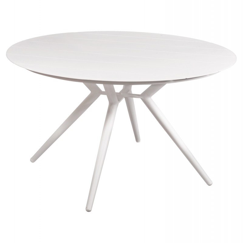 ΤΡΑΠΕΖΙ ΑΛΟΥΜΙΝΙΟΥ ΣΤΡΟΓΓΥΛΟ HIGER HM6290.01 ΛΕΥΚΟ Φ126x75Υεκ.