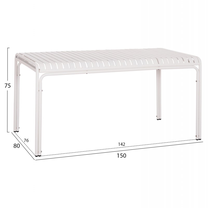 ΤΡΑΠΕΖΙ ΑΛΟΥΜΙΝΙΟΥ RACHEL HM6339.02 ΛΕΥΚΟ 150x80x75Υεκ.