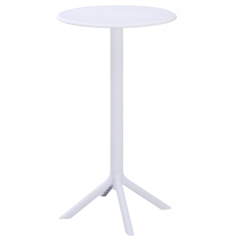 ΤΡΑΠΕΖΙ ΜΠΑΡ ΣΤΡΟΓΓΥΛΟ TERRIN HM6126.11 ΠΟΛΥΠΡΟΠΥΛΕΝΙΟ ΛΕΥΚΟ Φ61x107Υεκ.