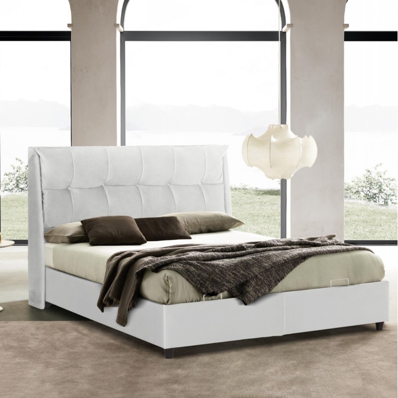 ΚΡEΒΑΤΙ ΜΕ ΑΠΟΘΗΚΕΥΤΙΚΟ ΧΩΡΟ DREAMLET HM716.03 ΛΕΥΚΟ ΜΠΟΥΚΛΕ- ΓΙΑ ΣΤΡΩΜΑ 160x200εκ.