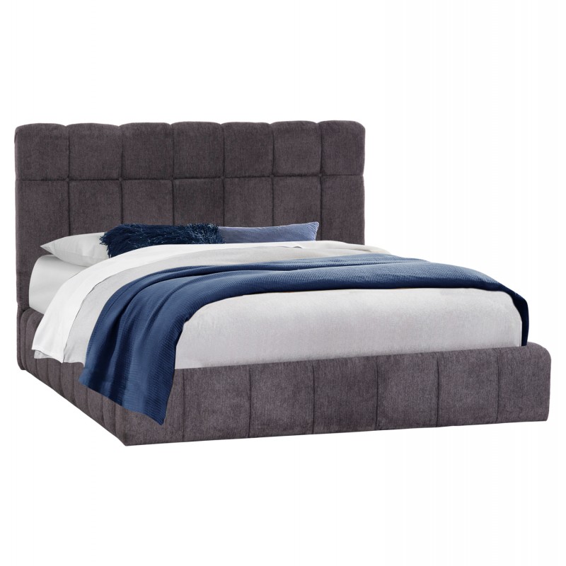 ΚΡΕΒΑΤΙ RAMON ΜΕ ΑΠΟΘΗΚΕΥΤΙΚΟ ΧΩΡΟ HM720 ΥΦΑΣΜΑ ΜΠΟΥΚΛΕ ΣΚΟΥΡΟ ΓΚΡΙ-ΣΤΡΩΜΑ 160x200εκ