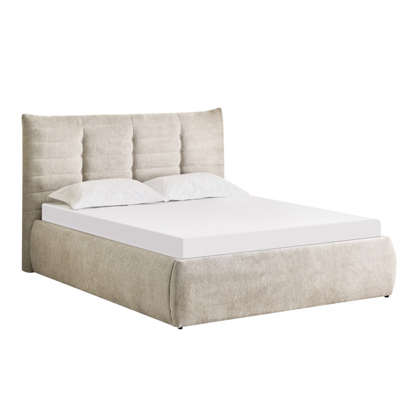 ΚΡΕΒΑΤΙ ΔΙΠΛΟ SANDRA HM732.03 ΜΠΕΖ ΥΦΑΣΜΑ & ΑΠΟΘΗΚΕΥΤΙΚΟΣ ΧΩΡΟΣ--ΣΤΡΩΜΑ 160x200εκ