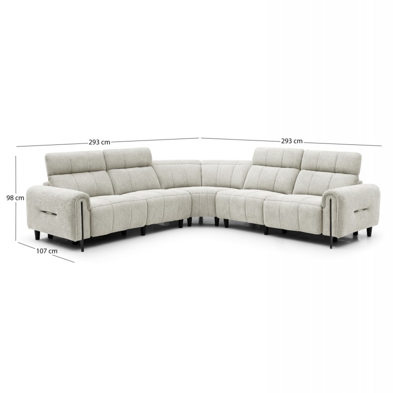 ΓΩΝΙΑΚΟΣ ΚΑΝΑΠΕΣ ΜΕ RECLINE ORACLE HM3290.02 ΜΠΕΖ ΥΦΑΣΜΑ 293x293x98Υεκ.