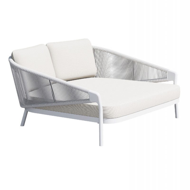 DAYBED ΣΕΙΡΑ XANTION HM6474.02 ΛΕΥΚΟ ΑΛΟΥΜΙΝΙΟ--ΣΧΟΙΝΙ--OLEFIN 157x149x80Υεκ