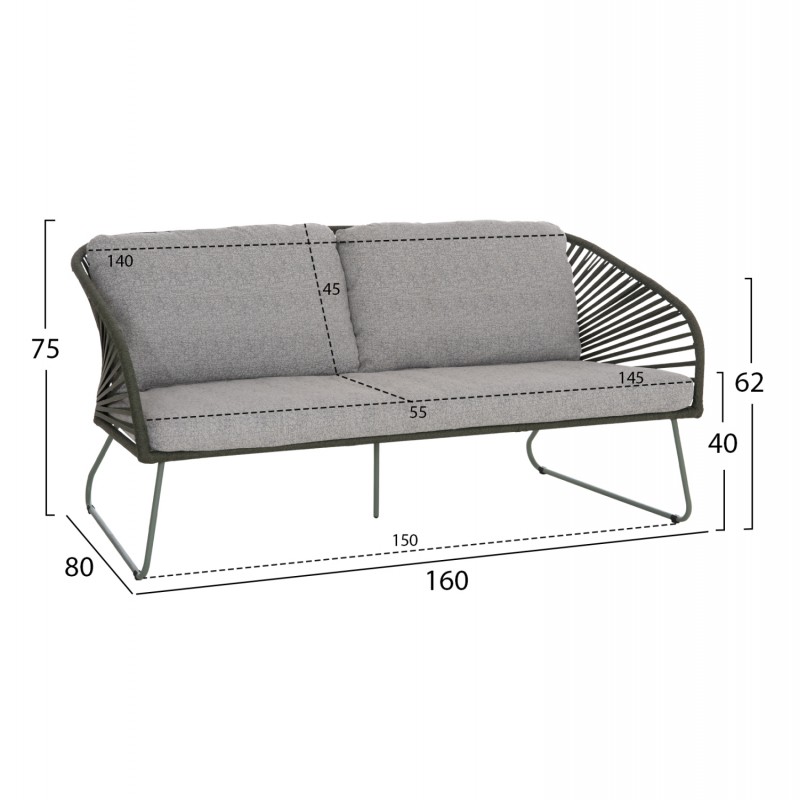 ΣΕΤ ΣΑΛΟΝΙ ΕΞ.ΧΩΡΟΥ 5ΤΜΧ VERMONT HM6504.07 ΜΕΤΑΛΛΟ-ΣΧΟΙΝΙ-ΓΥΑΛΙ--ΠΡΑΣΙΝΟ