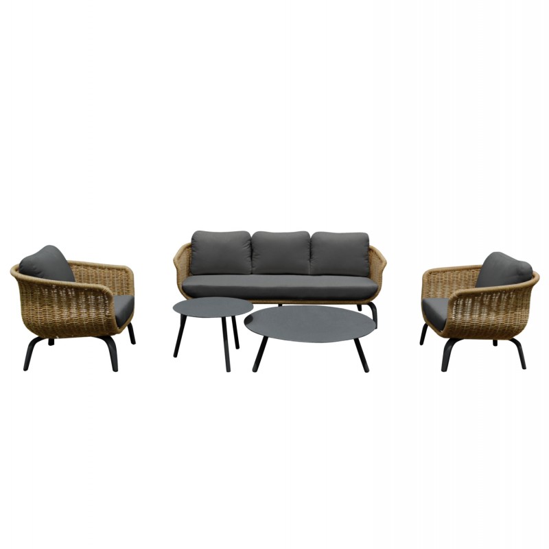 ΣΕΤ ΣΑΛΟΝΙ 5ΤΜΧ STERN HM6555.01 ΓΚΡΙ ΑΛΟΥΜΙΝΙΟ & ΥΦΑΣΜΑ--TWIST WICKER ΣΕ ΦΥΣΙΚΟ