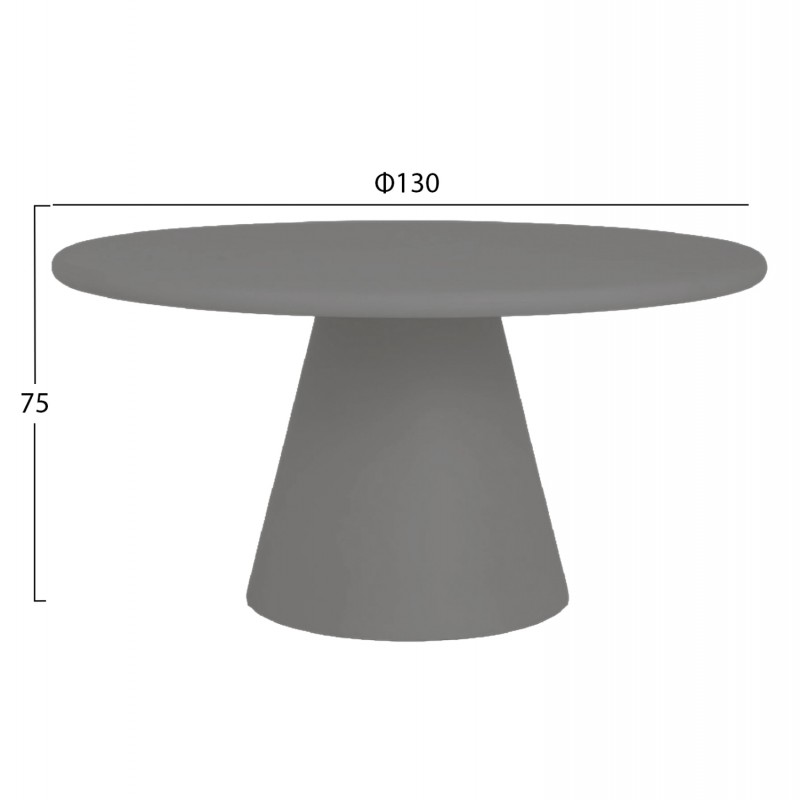 ΤΡΑΠΕΖΙ ΤΡΑΠΕΖΑΡΙΑΣ ΣΤΡΟΓΓΥΛΟ RAIKO HM6573.01 ΓΚΡΙ ΤΣΙΜΕΝΤΟ Φ130x75Υεκ