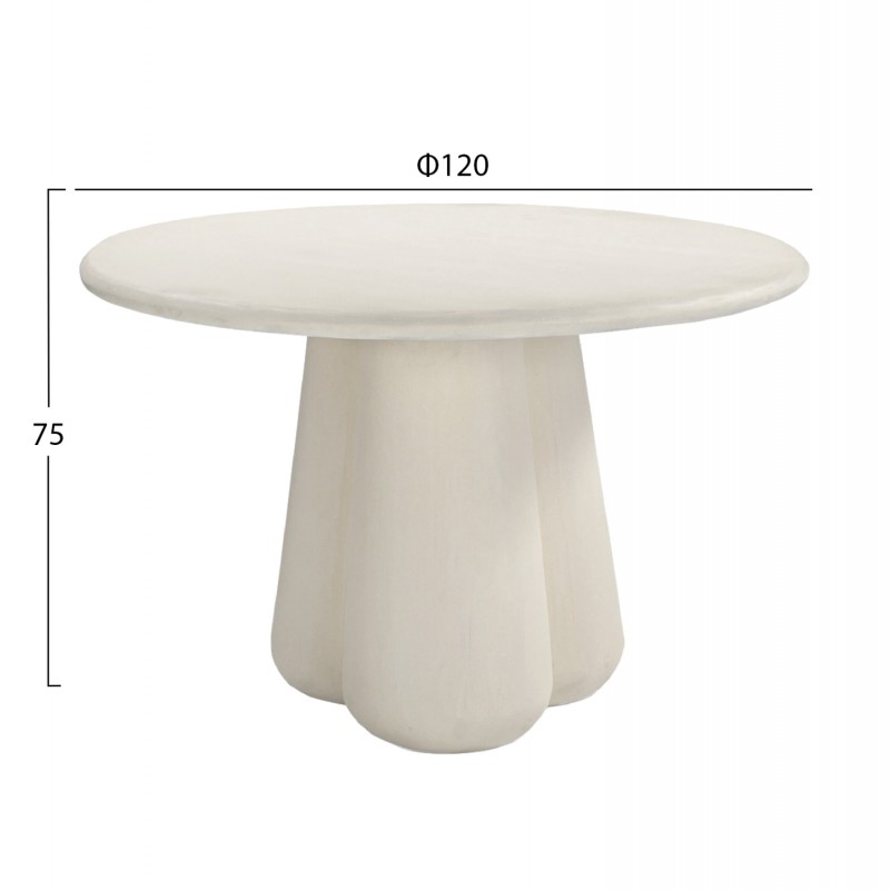 ΤΡΑΠΕΖΙ ΤΡΑΠΕΖΑΡΙΑΣ ΣΤΡΟΓΓΥΛΟ NAYU HM6583.02 ΜΠΕΖ FIBER CEMENT Φ120x75Υεκ