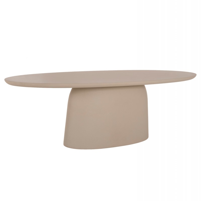 ΤΡΑΠΕΖΙ ΣΑΛΟΝΙΟΥ ΟΒΑΛ BRECCAN HM6594.02 ΜΠΕΖ ΤΣΙΜΕΝΤΟ 130x70x40Υεκ