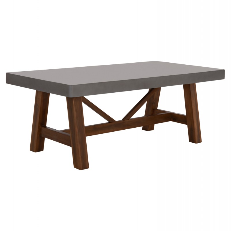 ΤΡΑΠΕΖΙ ΜΕΣΗΣ MAEVE HM6595.01 ΓΚΡΙ FIBER CEMENT--ΞΥΛΟ ΑΚΑΚΙΑΣ 130x70x45Υεκ.