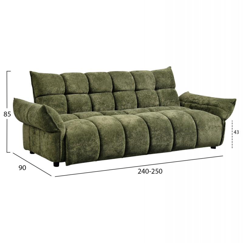 ΚΑΝΑΠΕΣ ΚΡΕΒΑΤΙ MELU HM3314.03 ΠΡΑΣΙΝΟ ΥΦΑΣΜΑ--ΚΑΘΙΣΜΑ POCKET SPRINGS 240-250x90x85Υεκ