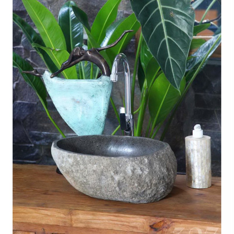 ΝΕΡΟΧΥΤΗΣ STONE SINK ΛΑΞΕΥΜΕΝΗ ΠΕΤΡΑ ΓΚΡΙ ΑΠΟΧΡΩΣΗ 50-60εκ.ΗΜ4193