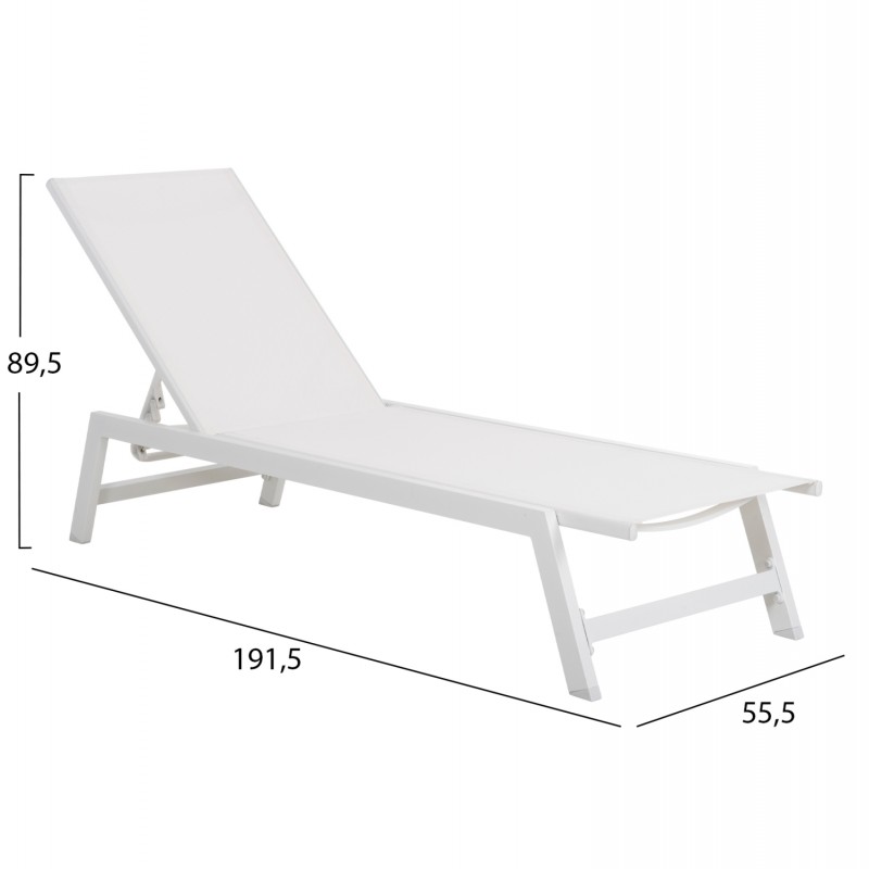 ΞΑΠΛΩΣΤΡΑ ΑΛΟΥΜΙΝΙΟΥ RABIA HM5982.01 ΛΕΥΚΗ & ΛΕΥΚΟ TEXTILENE 191,5x55,5x89,5Υεκ.