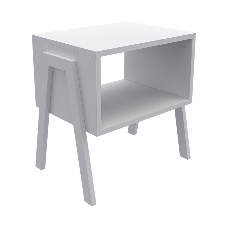 ΚΟΜΟΔΙΝΟ JAKE HM18182.01 ΜΕΛΑΜΙΝΗ ΣΕ ΛΕΥΚΟ 48x35x49Υεκ.