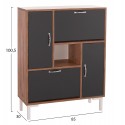 ΠΑΠΟΥΤΣΟΘΗΚΗ MEDY HM18187.02 ΜΕΛΑΜΙΝΗ ΣΕ ΦΥΣΙΚΟ & ΑΝΘΡΑΚΙ-ΜΑΥΡΑ ΠΟΔΙΑ 85x30x108.5Υεκ