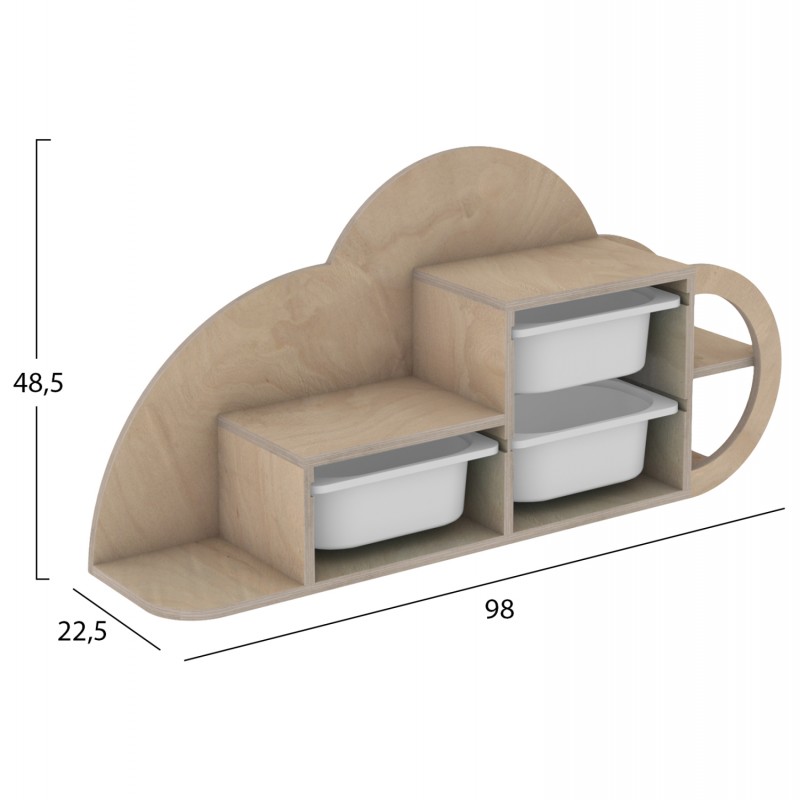 ΣΥΡΤΑΡΙΑΡΑ ΤΟΙΧΟΥ SANI HM18227.03 ΞΥΛΟ ΣΗΜΥΔΑΣ-ΓΑΛΑΖΙΑ P.E. ΣΥΡΤΑΡΙΑ 98x22,5x48,5Υεκ.