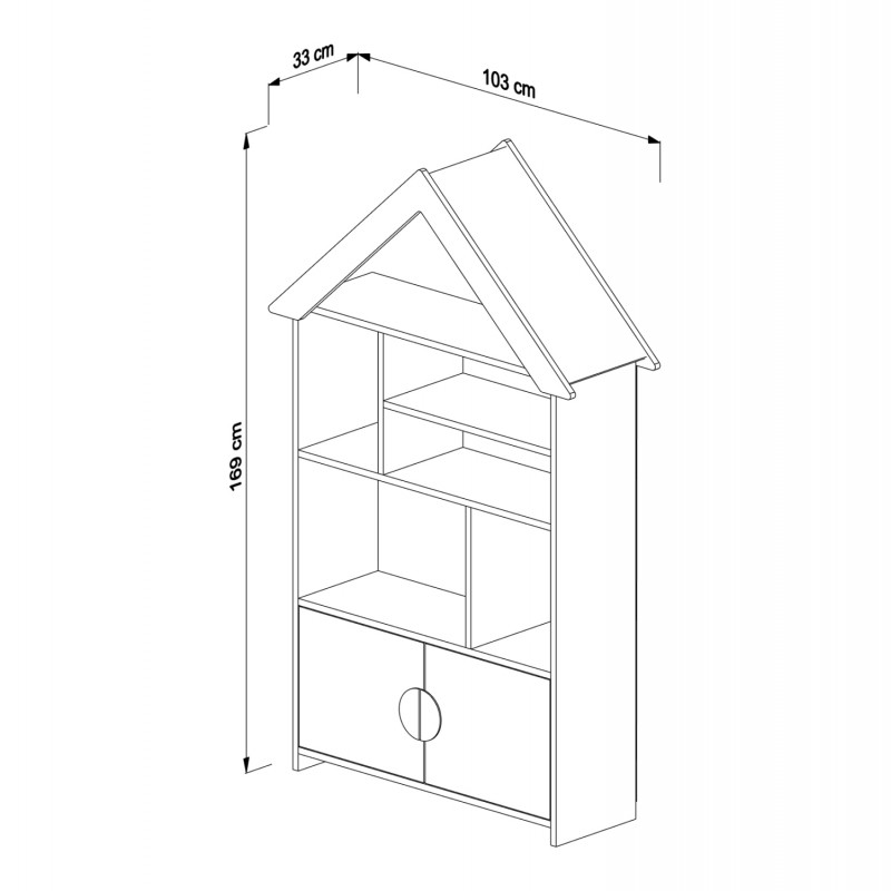 ΠΑΙΔΙΚΗ ΒΙΒΛΙΟΘΗΚΗ DREY HM18229.01 ΜΕΛΑΜΙΝΗ ΛΕΥΚΗ 103x33x169Υεκ