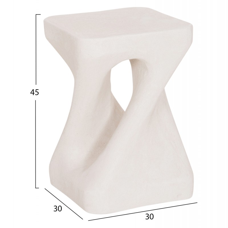 ΣΚΑΜΠΟ ΤΕΤΡΑΓΩΝΟ SANTORINI HM18337 ΠΟΛΥΡΗΤΙΝΗ--ΥΠΟΛΕΥΚΟ ΧΡΩΜΑ 30x30x45Yεκ