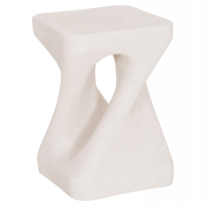 ΣΚΑΜΠΟ ΤΕΤΡΑΓΩΝΟ SANTORINI HM18337 ΠΟΛΥΡΗΤΙΝΗ--ΥΠΟΛΕΥΚΟ ΧΡΩΜΑ 30x30x45Yεκ