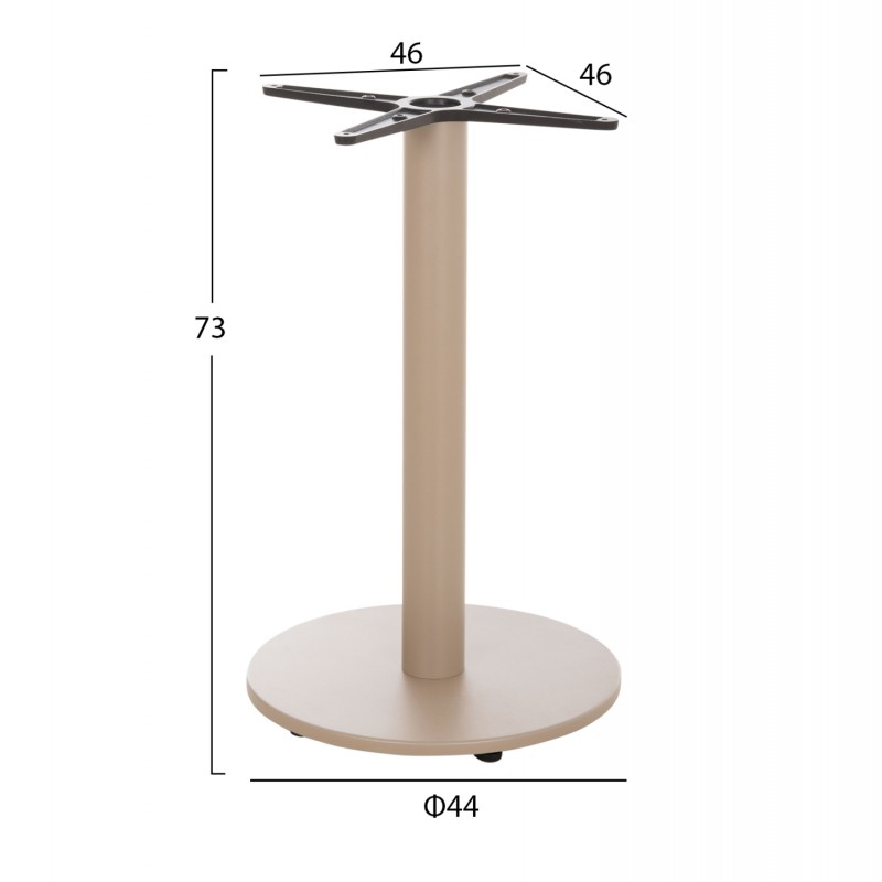 ΒΑΣΗ ΤΡΑΠΕΖΙΟΥ ΑΛΟΥΜΙΝΙΟΥ ΣΤΡΟΓΓΥΛΗ ΚΑΠΟΥΤΣΙΝΟ HM476.25 ΣΤΑΥΡΟΣ 46Χ46εκ Φ44Χ73Υεκ.