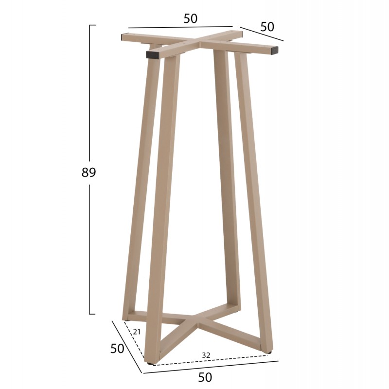 ΒΑΣΗ ΤΡΑΠΕΖΙΟΥ ΜΠΑΡ ΜΕΣΑΙΟΥ ΥΨΟΥΣ HM477.25 ΜΕΤΑΛΛΟ ΚΑΠΟΥΤΣΙΝΟ 50x50x89Υεκ.