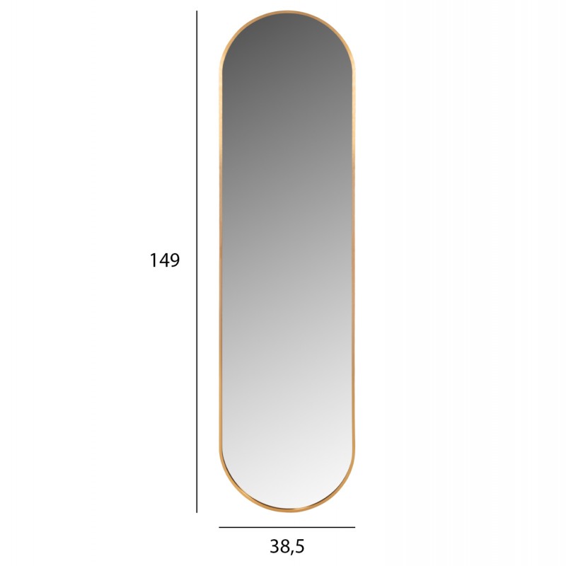 ΚΑΘΡΕΠΤΗΣ ΤΟΙΧΟΥ HM9581.30 ΨΗΛΟΣ ΟΒΑΛ ΣΚΕΛΕΤΟΣ ΑΛΟΥΜΙΝΙΟΥ ΧΡΥΣΟΣ 38,5x4x149Υεκ.