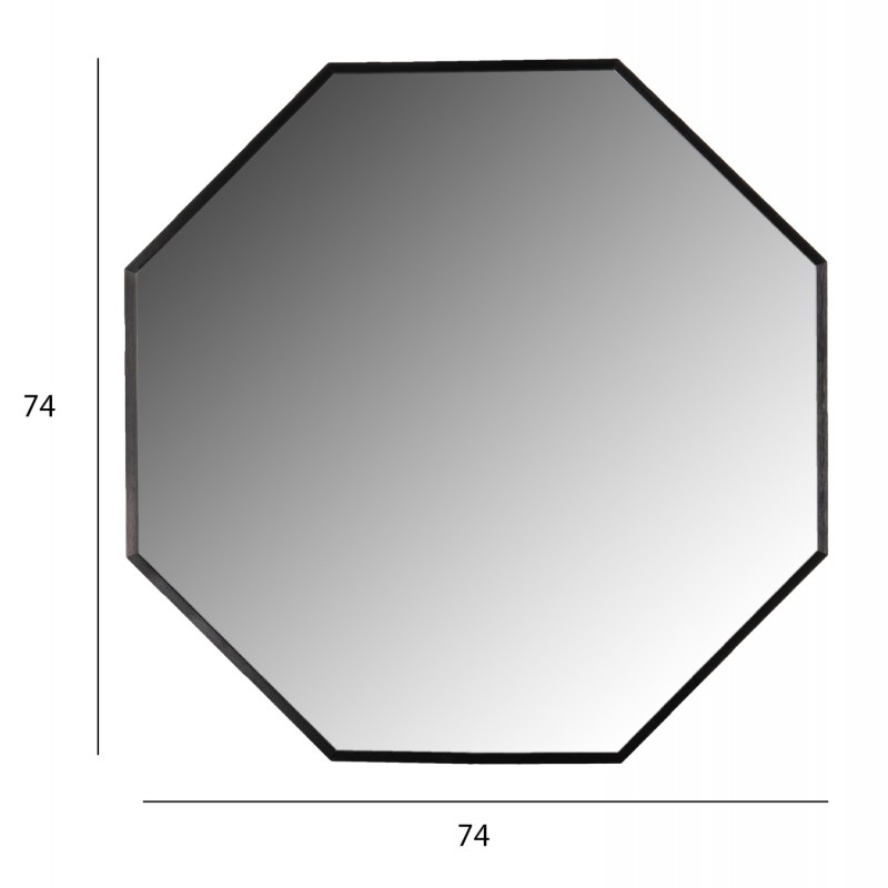ΚΑΘΡΕΠΤΗΣ ΤΟΙΧΟΥ ΣΕΙΡΑ ARCHER HM4499.01 ΠΛΑΙΣΙΟ ΟΚΤΑΓΩΝΟ ΑΛΟΥΜΙΝΙΟΥ ΜΑΥΡΟ Φ74εκ
