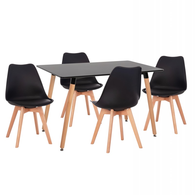 ΣΕΤ ΤΡΑΠΕΖΑΡΙΑΣ 5ΤΜΧ VEGAS HM21185 MDF TOP ΣΕ ΜΑΥΡΟ--ΠΟΔΙΑ ΟΞΙΑΣ