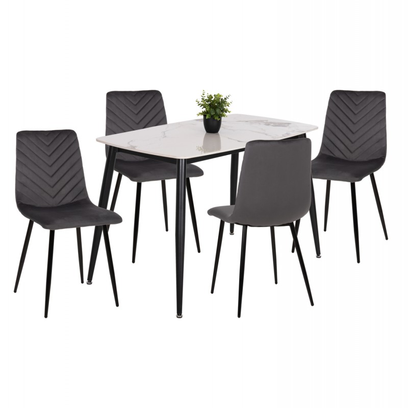 ΣΕΤ ΤΡΑΠΕΖΑΡΙΑΣ 5ΤΜΧ LATRELL HM21192 ΤΡΑΠΕΖΙ ΚΕΡΑΜΙΚΟ TOP-ΒΕΛΟΥΔΟ ΓΚΡΙ ΚΑΡΕΚΛΕΣ