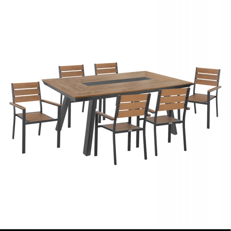 ΣΕΤ ΤΡΑΠΕΖΑΡΙΑΣ 7ΤΜΧ SAGA HM10814 ΑΛΟΥΜΙΝΙΟ ΣΕ ΓΚΡΙ--POLYWOOD