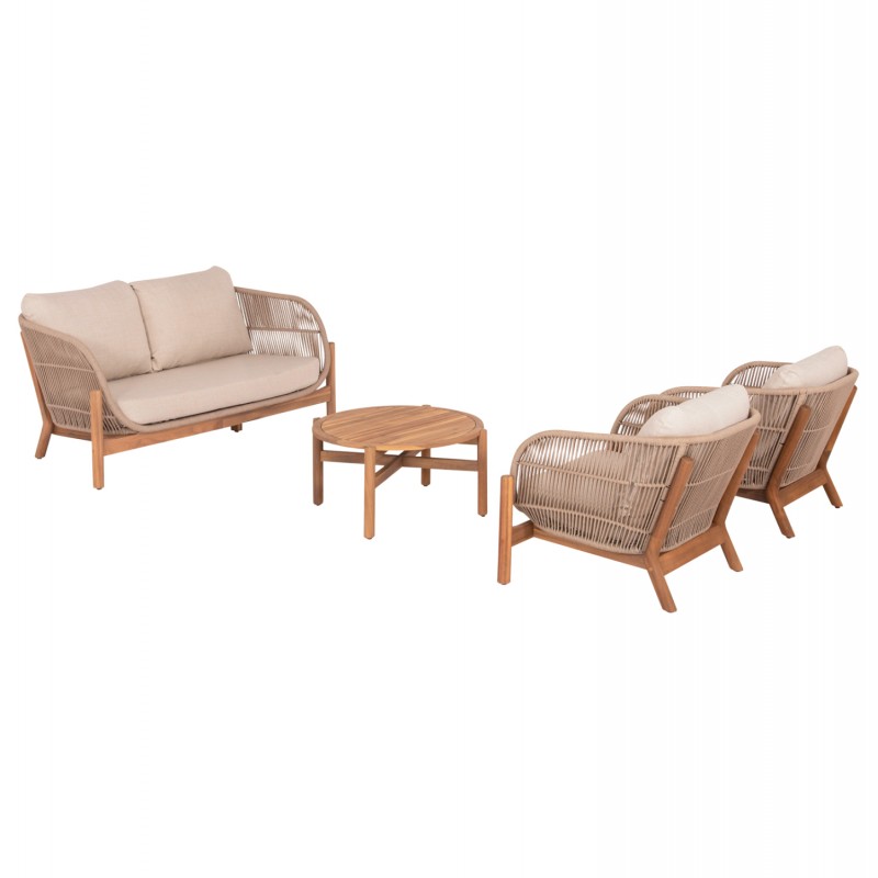 ΣΕΤ ΣΑΛΟΝΙ ΕΞ.ΧΩΡΟΥ 4ΤΜΧ SANJI HM21213 ΞΥΛΟ ΑΚΑΚΙΑΣ-ΑΛΟΥΜΙΝΙΟ-ΣΧΟΙΝΙ