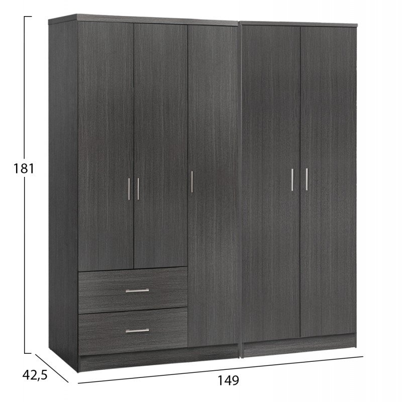 ΝΤΟΥΛΑΠΑ 5ΦΥΛΛΗ CAESAR HM21234.01 ΜΕΛΑΜΙΝΗ ΧΡΩΜΑ ZEBRANO 150x42.5x181Υεκ