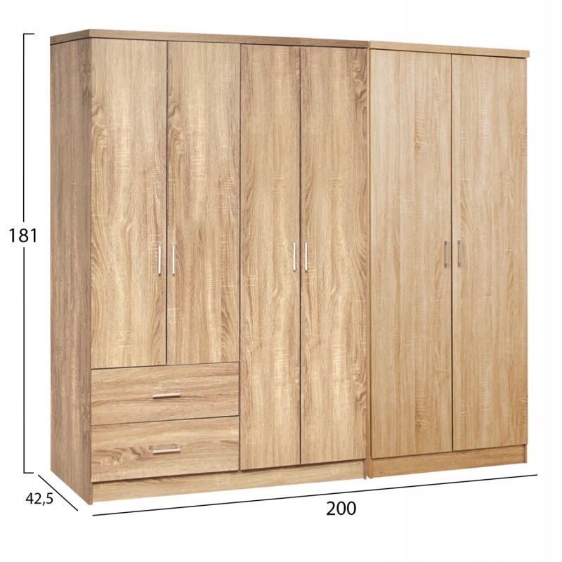 ΝΤΟΥΛΑΠΑ 6ΦΥΛΛΗ BLAKELY HM21235.02 ΜΕΛΑΜΙΝΗ ΧΡΩΜΑ SONAMA 201x43x181Υεκ