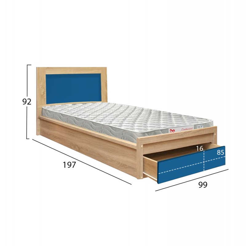 ΚΡΕΒΑΤΙ ΠΑΙΔΙΚΟ ΜΕ ΣΥΡΤΑΡΙ PLAYROOM HM21326 ΜΕΛΑΜΙΝΗ ΣΕ SONAMA/ΣΙΕΛ--ΜΕ ΣΤΡΩΜΑ 90x190εκ