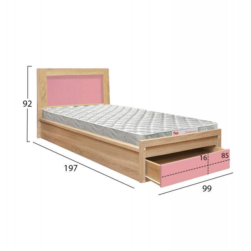 ΚΡΕΒΑΤΙ ΠΑΙΔΙΚΟ ΜΕ ΣΥΡΤΑΡΙ PLAYROOM HM21326.01 ΜΕΛΑΜΙΝΗ SONAMA/ΡΟΖ--ΜΕ ΣΤΡΩΜΑ 90x190εκ