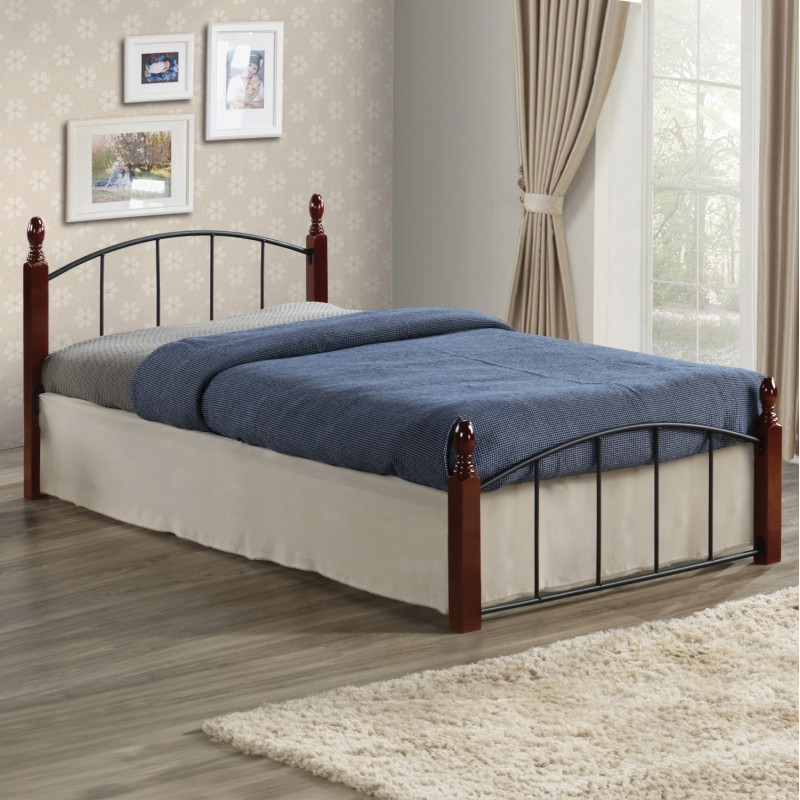 ΚΡΕΒΑΤΙ ΜΟΝΟ & ΣΤΡΩΜΑ MAKAI HM21330 ΜΕΤΑΛΛΟ & ΞΥΛΟ ΣΕ ΚΑΡΥΔΙ--ΣΤΡΩΜΑ 90x190εκ