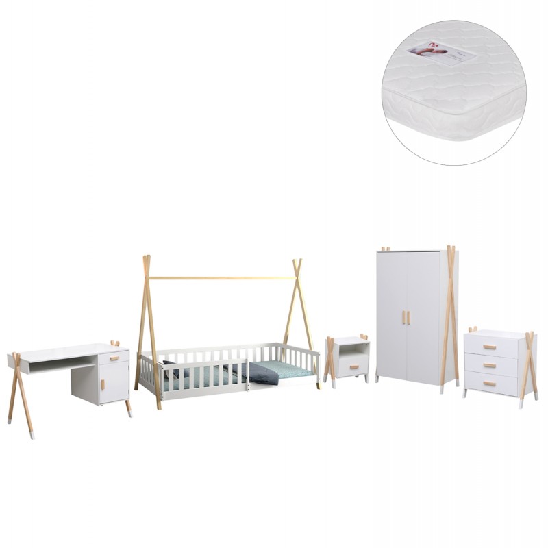 ΣΕΤ ΠΑΙΔΙΚΟΥ ΔΩΜΑΤΙΟΥ 6TMX PASCHAL HM21337 ΞΥΛΟ ΠΕΥΚΟΥ--ΜΕΛΑΜΙΝΗ-ΛΕΥΚΟ