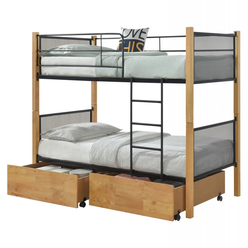 ΚΡΕΒΑΤΙ ΚΟΥΚΕΤΑ ΜΕ 2 ΕΠΙΔΑΠΕΔΙΑ ΣΥΡΤΑΡΙΑ RAYVEN HM21119.02 ΞΥΛΟ-ΜΕΤΑΛΛΟ-ΓΙΑ ΣΤΡΩΜΑΤΑ  90x190εκ