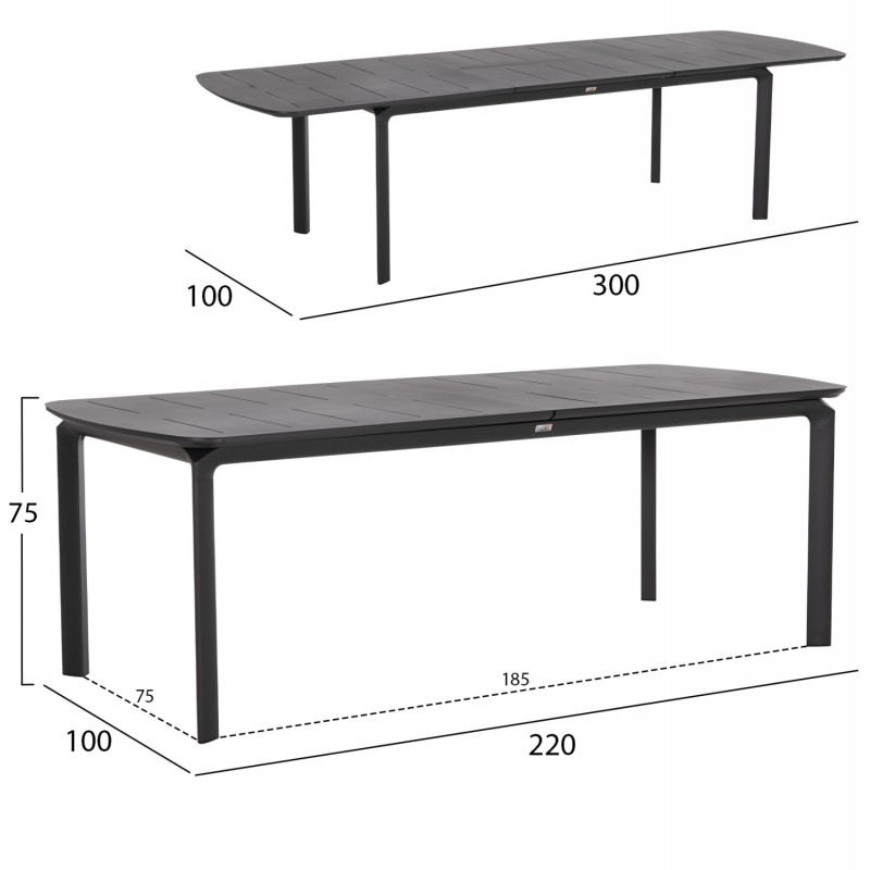 ΣΕΤ ΤΡΑΠΕΖΑΡΙΑΣ ΕΞ.ΧΩΡΟΥ 6 ΘΕΣΕΩΝ ELARA HM10726.01 ΓΚΡΙ ΑΛΟΥΜΙΝΙΟ-ΕΠΕΚΤΕΙΝΟΜΕΝΟ ΤΡΑΠΕΖΙ